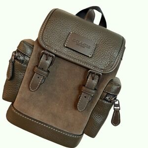 Coach Sprint Sling Green Suede Crossbody pebbled leather CCE79